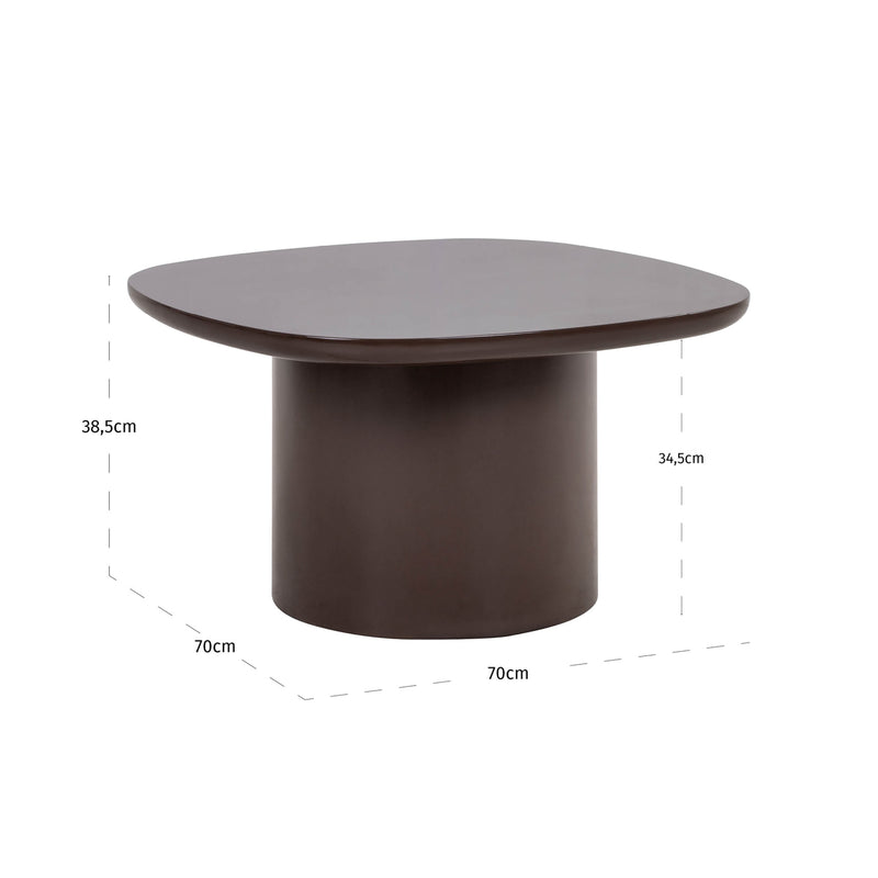 Beistelltisch Almundi chocolat brown – runder MDF-Tisch, 70x70 cm