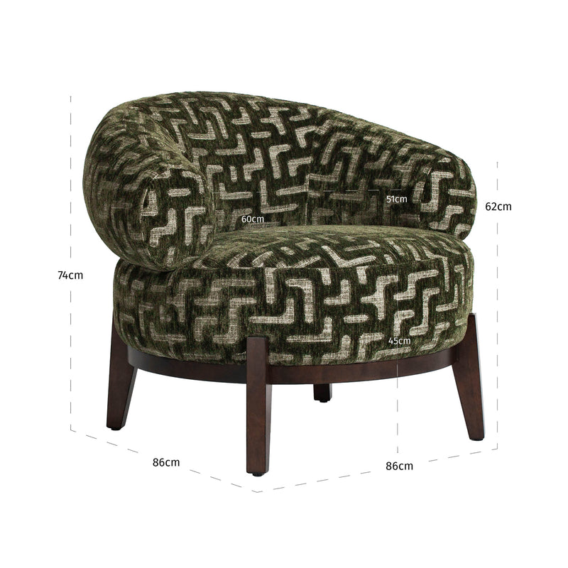 Richmond Lounge Stuhl Montana Moss Labyrinth – bequemer Loungesessel