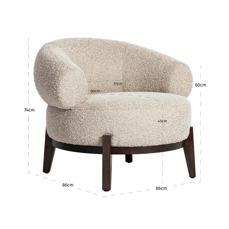 Lounge Stuhl Montana von Richmond in Natural Chunky, fire retardant