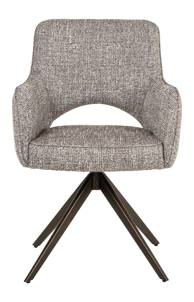 Esszimmerstuhl Ginerva Earth Tweed mit Drehgestell und Armlehnen