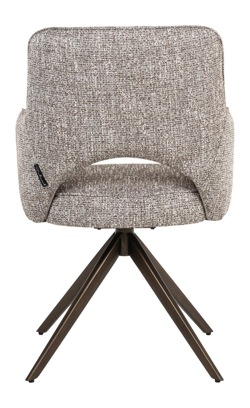 Esszimmerstuhl Ginerva Earth Tweed mit Drehgestell und Armlehnen