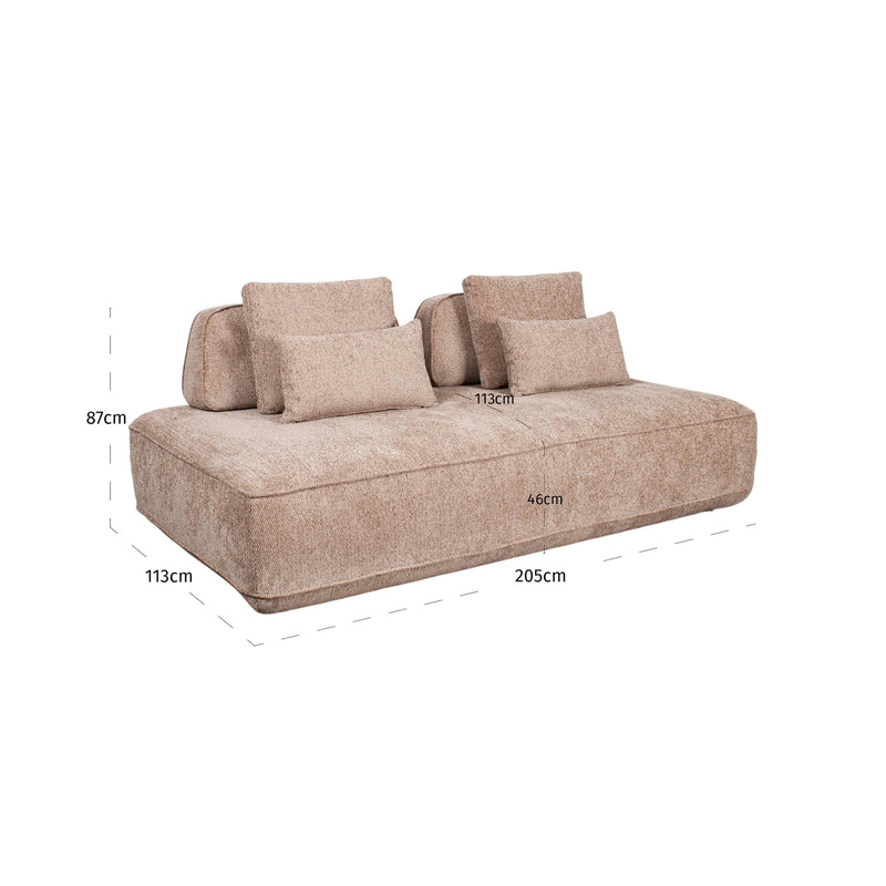 Sofa Tudor Mocca Boldweave – 2,5-Sitzer mit verstellbarer Rückenlehne