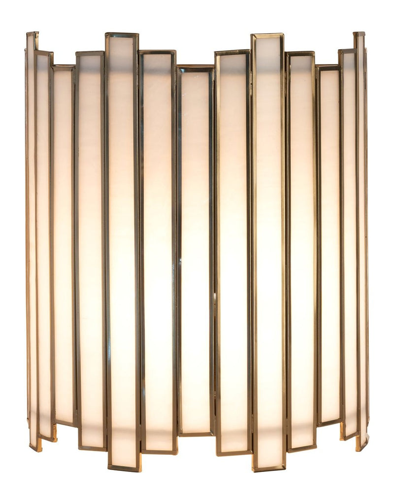 Wandlampe Lima Brass Antique aus Messing & Glas, E27-Fassung