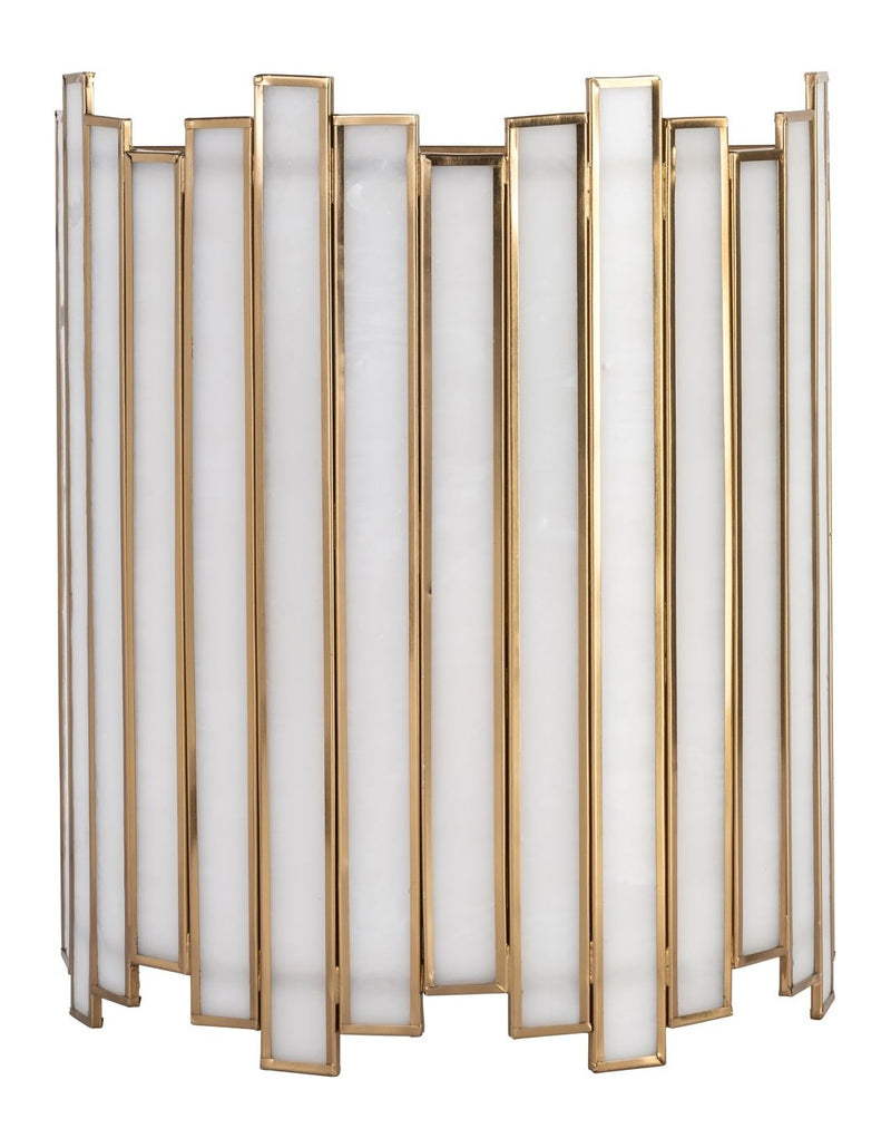 Wandlampe Lima Brass Antique aus Messing & Glas, E27-Fassung