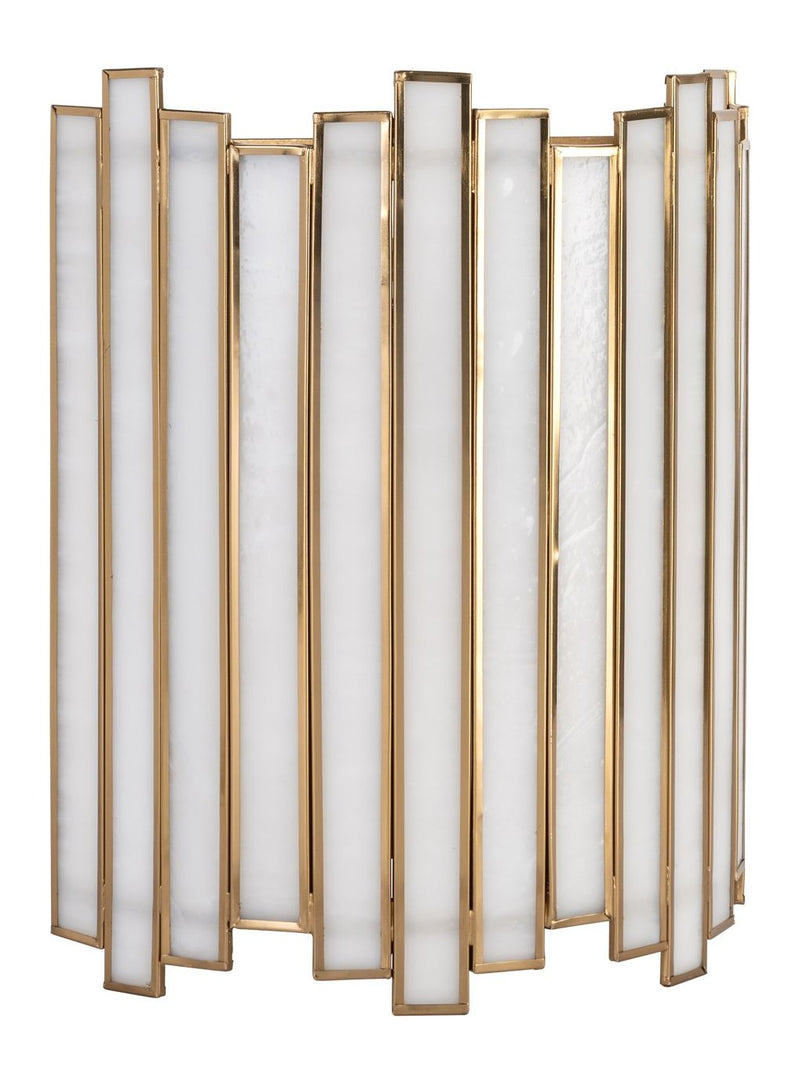 Wandlampe Lima Brass Antique aus Messing & Glas, E27-Fassung