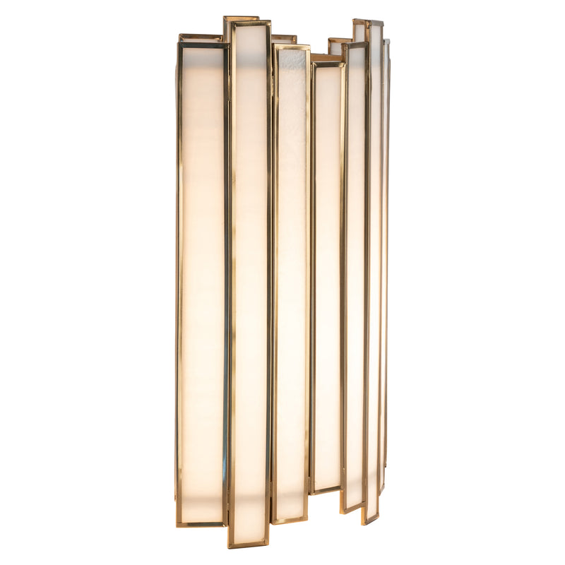 Wandlampe Lima Brass Antique aus Messing & Glas, E27-Fassung