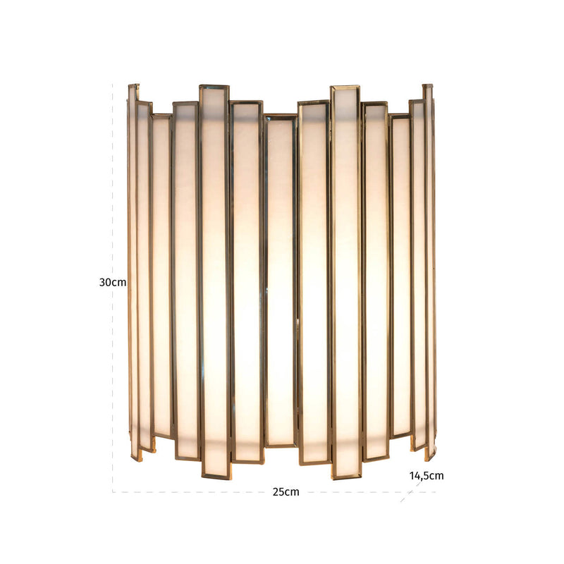 Wandlampe Lima Brass Antique aus Messing & Glas, E27-Fassung