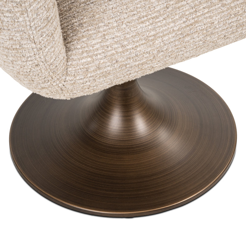 Esszimmerstuhl Aldo Richmond – Drehstuhl natural linear, Bronze-Fuß
