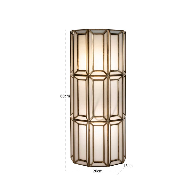 Wandlampe Opal Brass Antique – Richmond Design mit Glas & Messing