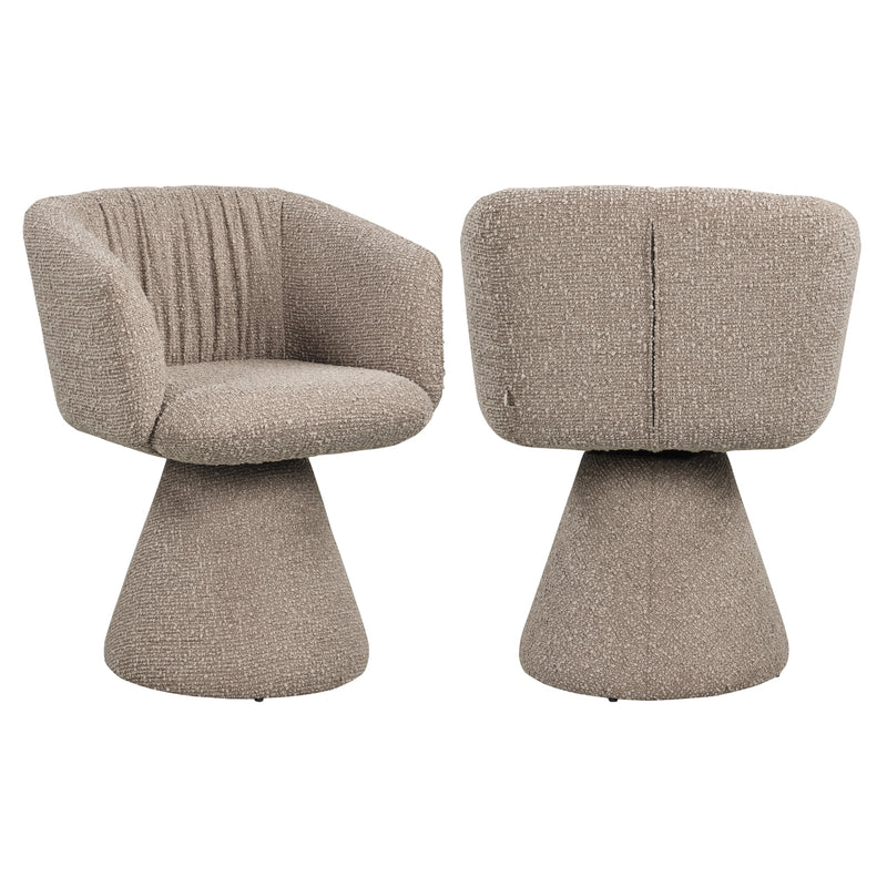 Esszimmerstuhl Madeline Mocca mit Drehfunktion – Richmond Chunky-Bezug