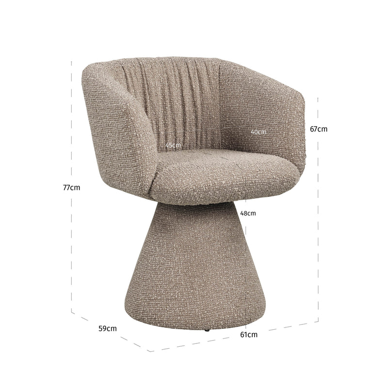 Esszimmerstuhl Madeline Mocca mit Drehfunktion – Richmond Chunky-Bezug
