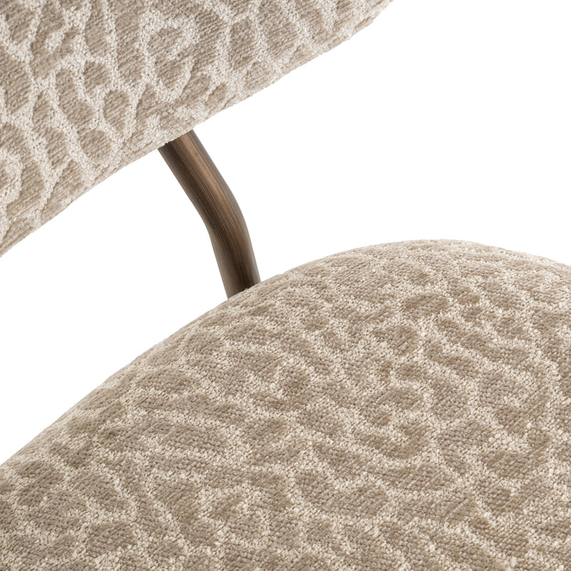 Barhocker Xenia Beige Leopard im 2er-Set mit Metallgestell