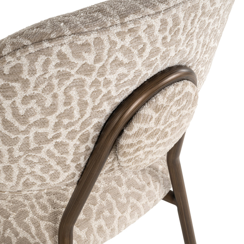 Barhocker Xenia Beige Leopard im 2er-Set mit Metallgestell