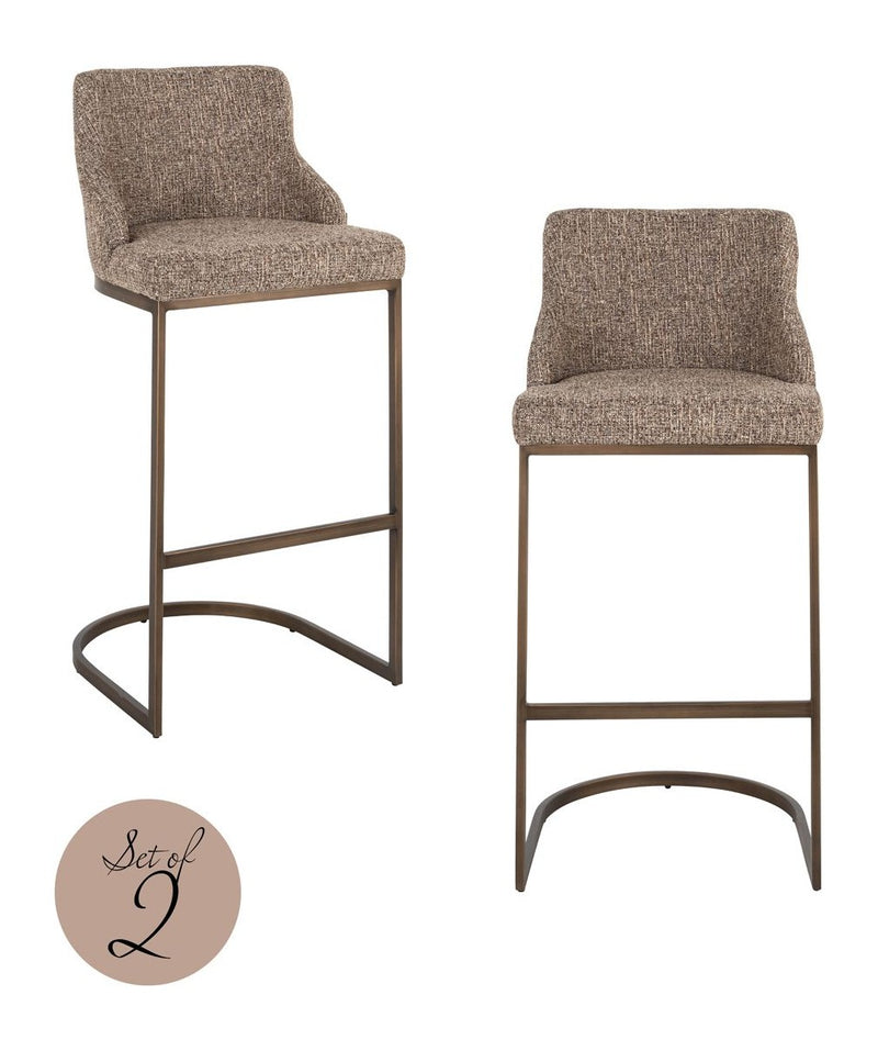Barhocker Bolton Brown Tweed im 2er-Set – Richmond Design