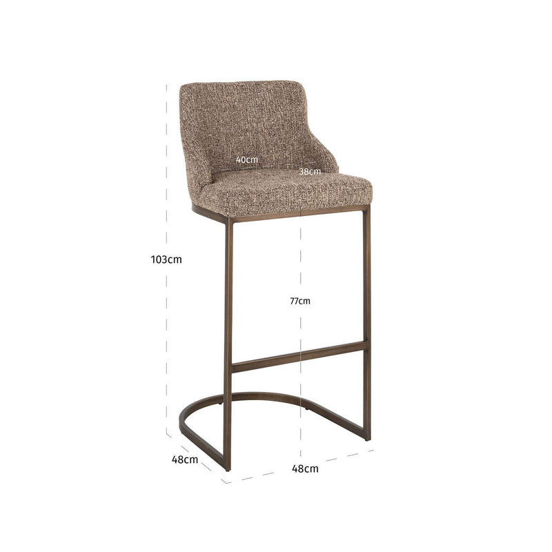 Barhocker Bolton Brown Tweed im 2er-Set – Richmond Design
