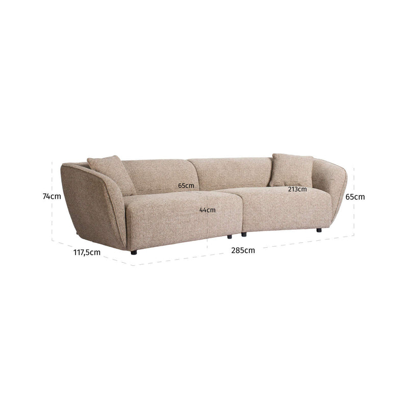 Sofa Armand natural blockweave – Richmond Design, 285 cm breit