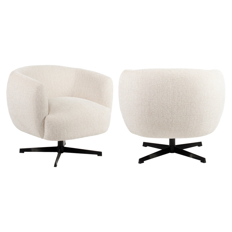 Richmond Lounge Stuhl Estelle Beige Blockweave mit Drehfunktion
