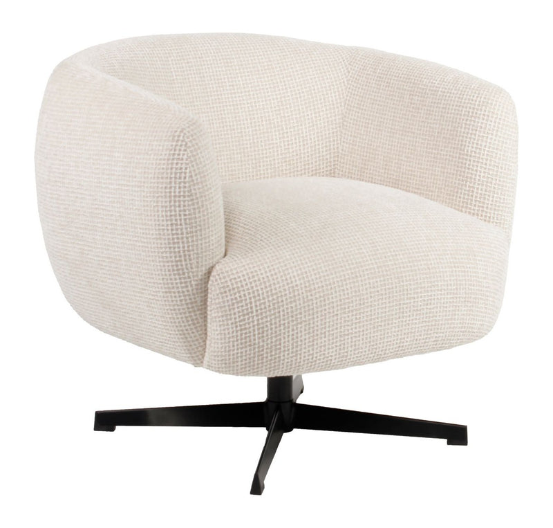 Richmond Lounge Stuhl Estelle Beige Blockweave mit Drehfunktion