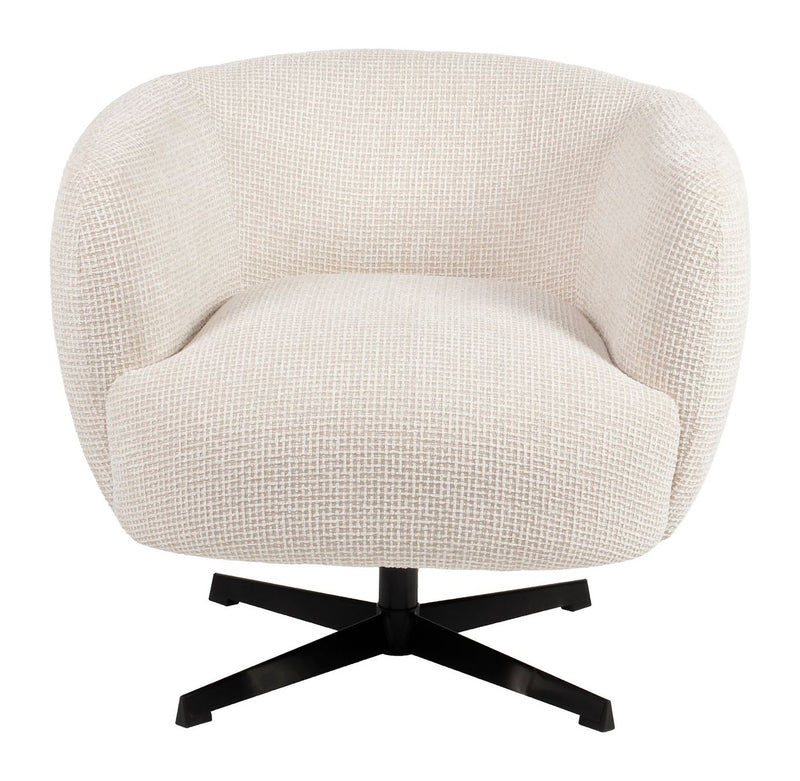 Richmond Lounge Stuhl Estelle Beige Blockweave mit Drehfunktion