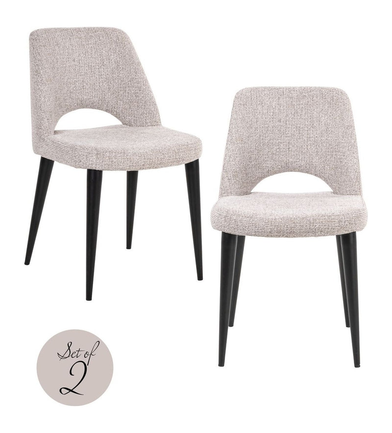 Esszimmerstuhl Tabitha im 2er-Set, natural fancy mit Metallbeinen