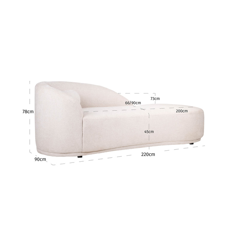 Richmond Sofa Emma Chaiselongue Cream Fancy – Skulpturales Design