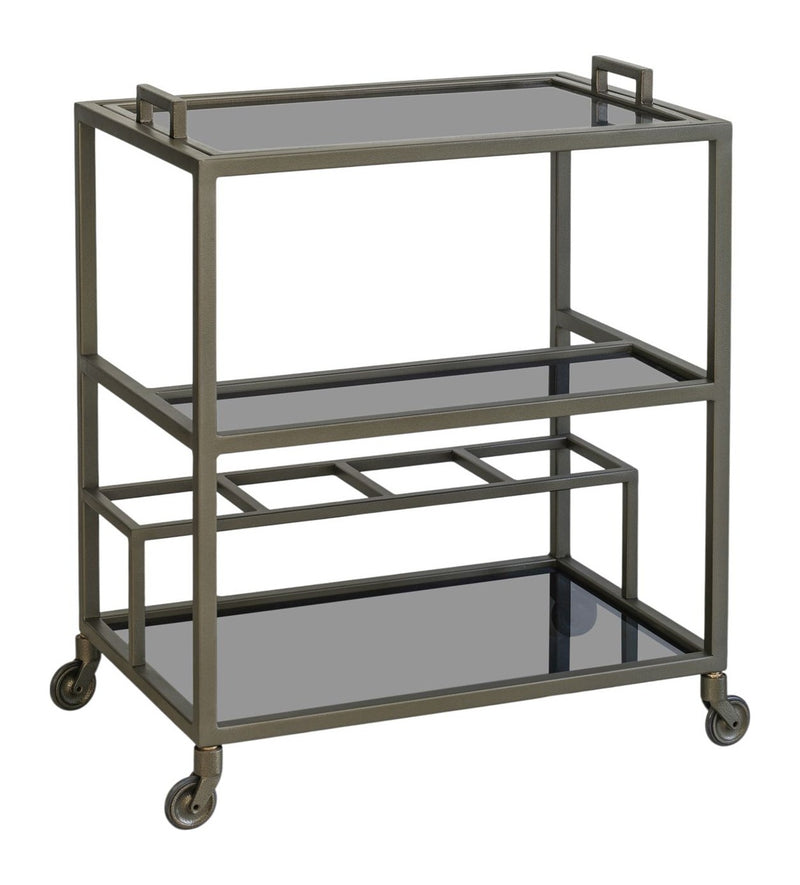 Servierwagen Ruinart Brass Antique - Barwagen aus Eisen und Glas