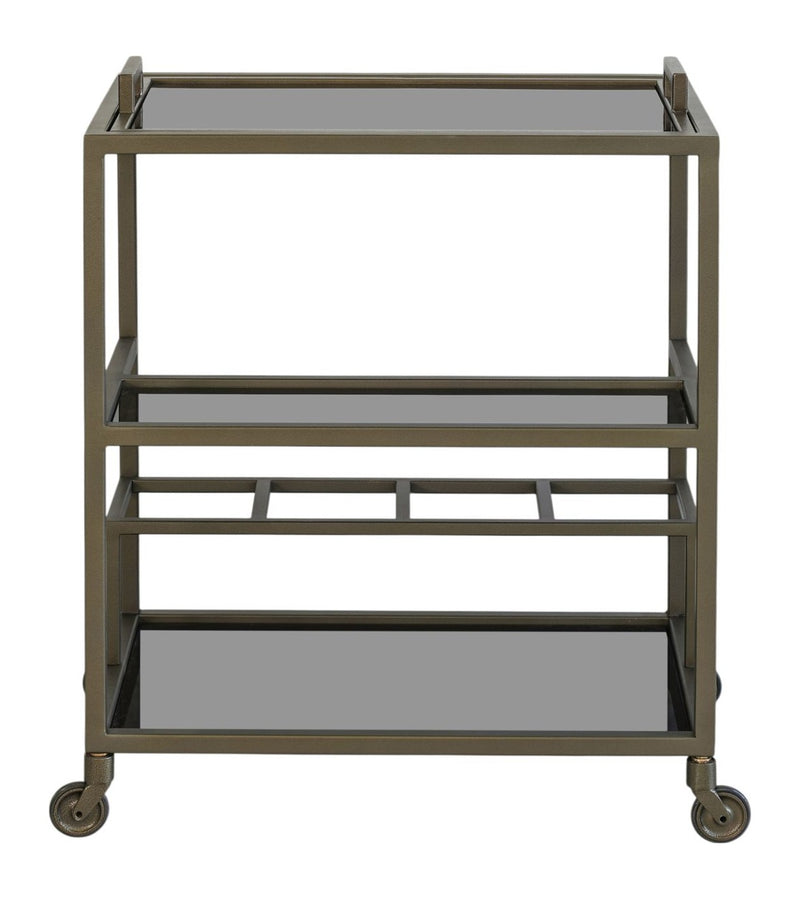 Servierwagen Ruinart Brass Antique - Barwagen aus Eisen und Glas