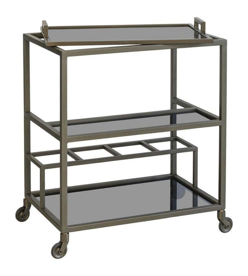 Servierwagen Ruinart Brass Antique - Barwagen aus Eisen und Glas