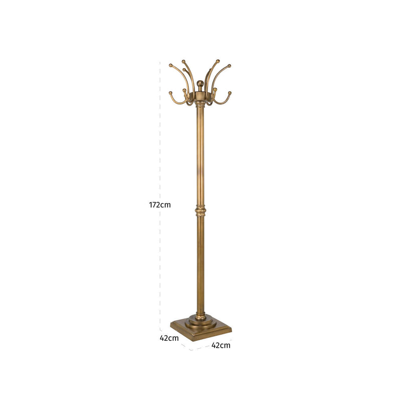Garderobe Darwy Brass Antique – Standgarderobe aus Aluminium, 172 cm
