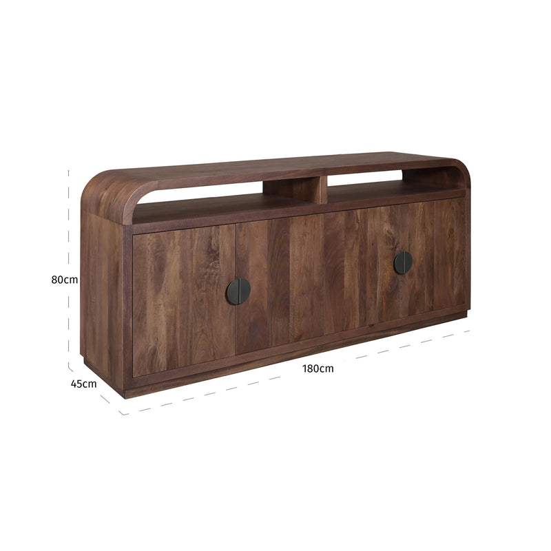 Sideboard Baldwin spicebrown – Mangoholz Anrichte 180 cm