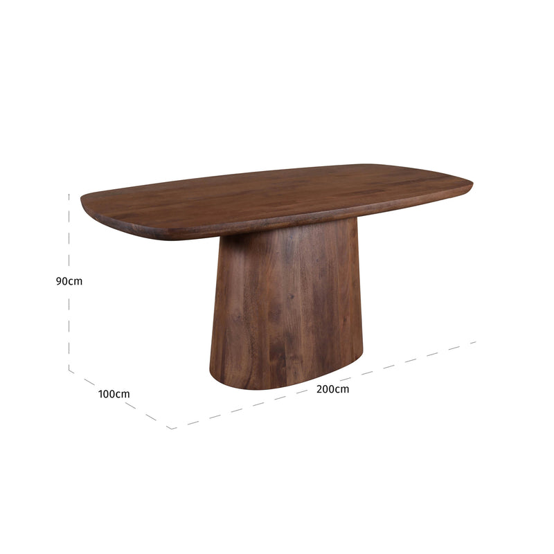 Thekentisch Baldwin – Massivholz Bartisch in Spicebrown, 200x100 cm
