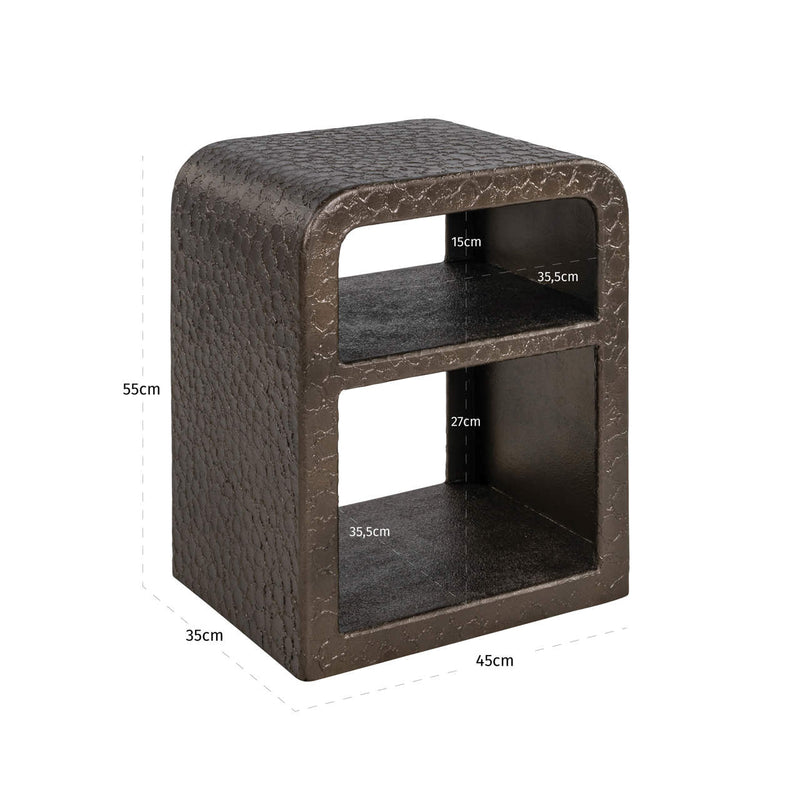 Nachttisch Dorma Brunzae – MDF & Metall, Schlafzimmer-Möbel