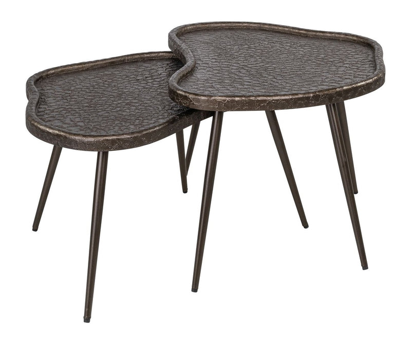 Richmond Couchtisch Bean Brunzae im 2er-Set aus MDF und Metall
