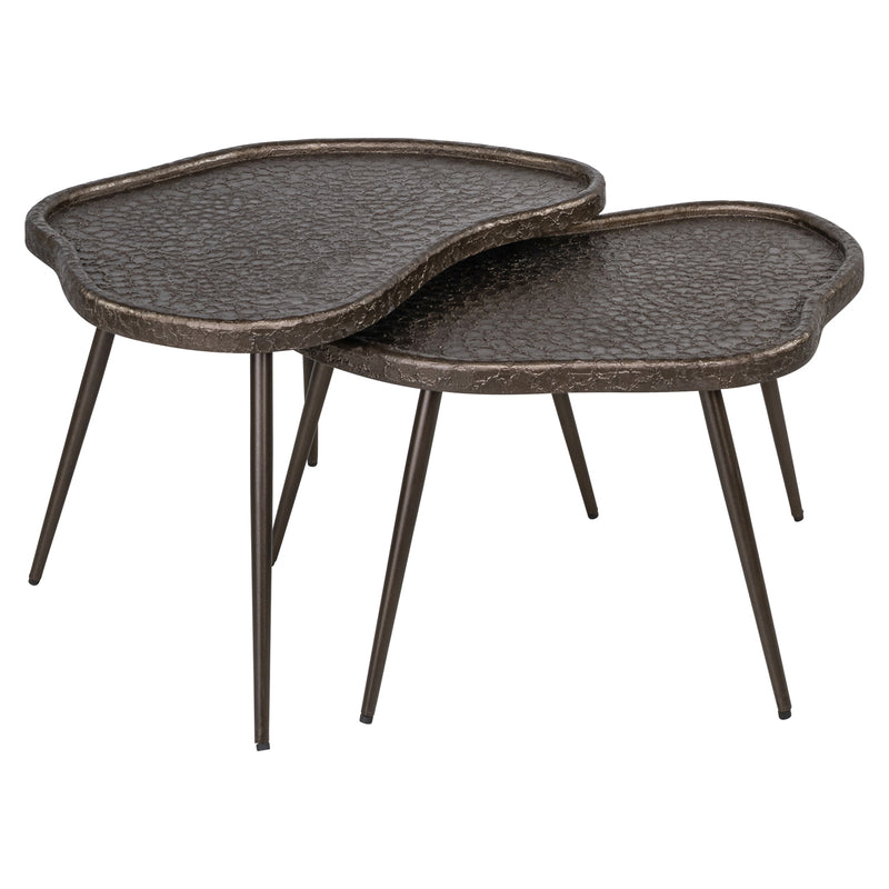 Richmond Couchtisch Bean Brunzae im 2er-Set aus MDF und Metall