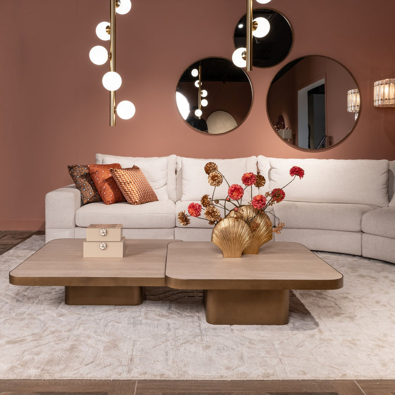 Richmond Couchtisch Claridge beige 70x70 cm, Keramik & Glas