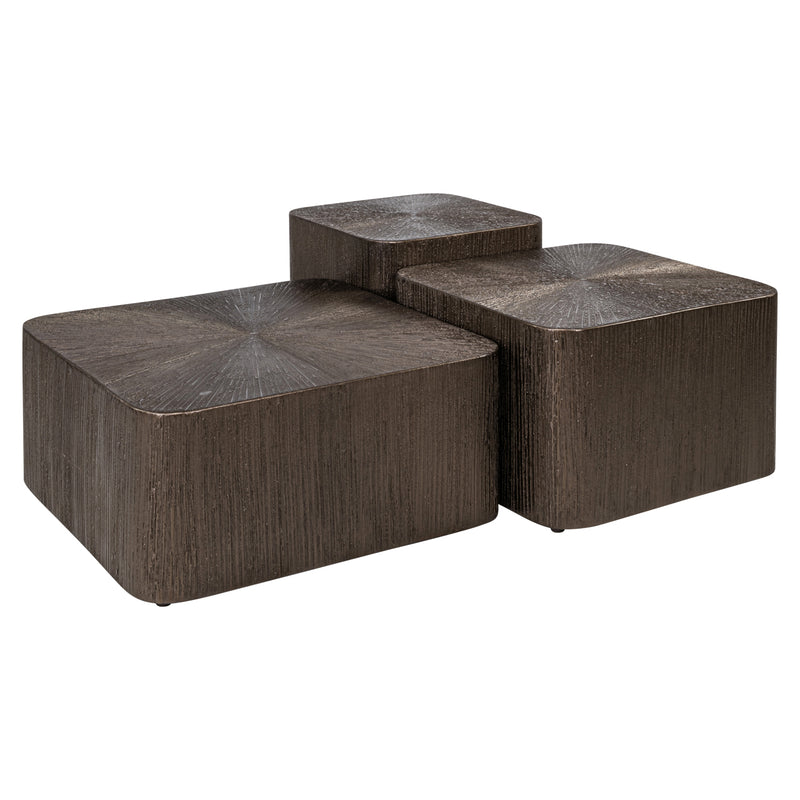 Richmond Couchtisch-Set Cubes Brunzae, 3 Tische, Mdf & Metall