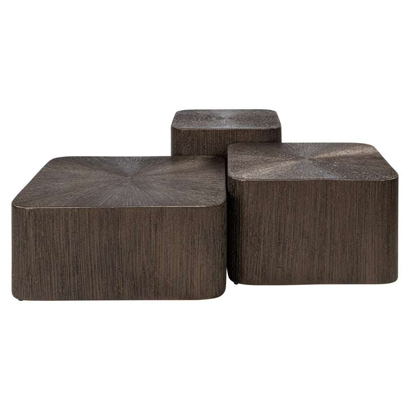 Richmond Couchtisch-Set Cubes Brunzae, 3 Tische, Mdf & Metall