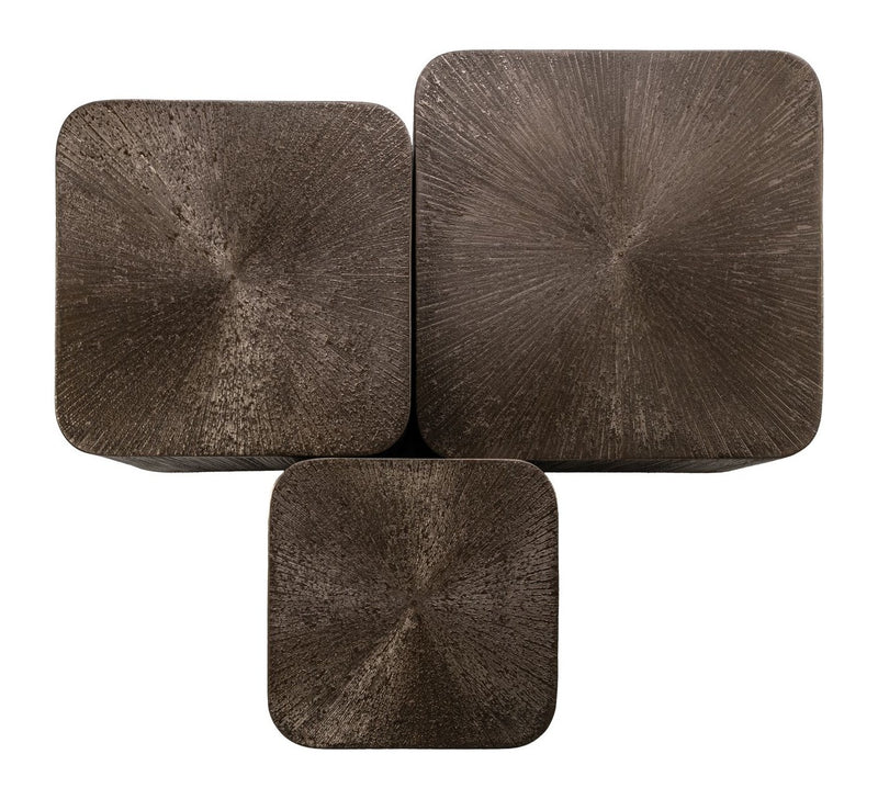 Richmond Couchtisch-Set Cubes Brunzae, 3 Tische, Mdf & Metall