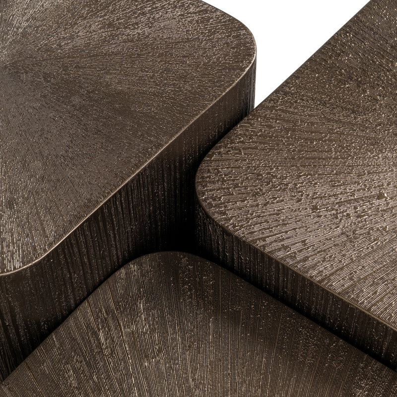 Richmond Couchtisch-Set Cubes Brunzae, 3 Tische, Mdf & Metall