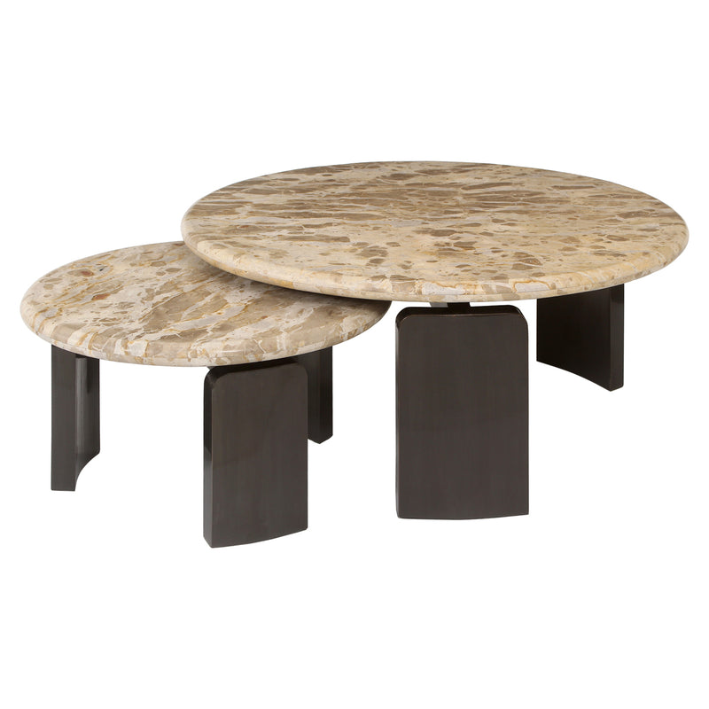 Couchtisch Bayonne Bronze im 2er-Set - Marmor & Messing