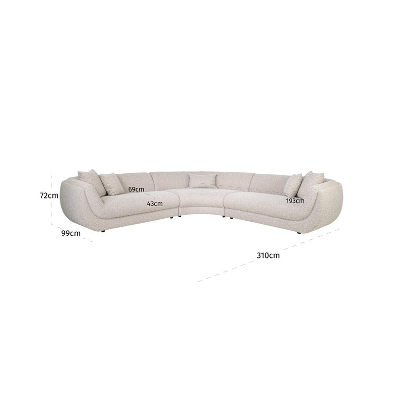 Richmond Sofa Gianelle natural chunky – XXL Big Sofa 310 cm