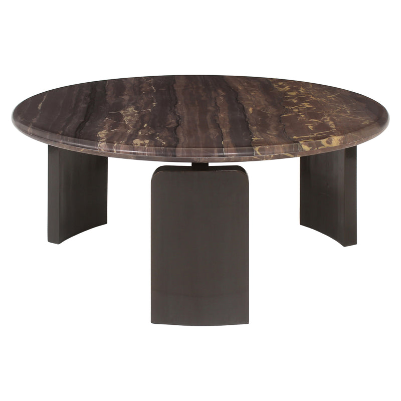 Couchtisch Menton burgundy im 2er-Set, Marmor & Messing, Richmond