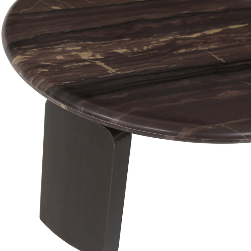 Couchtisch Menton burgundy im 2er-Set, Marmor & Messing, Richmond
