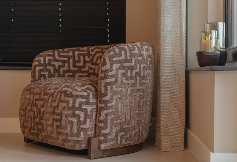 Lounge Stuhl Hannah von Richmond, Brown Labyrinth, fire retardant