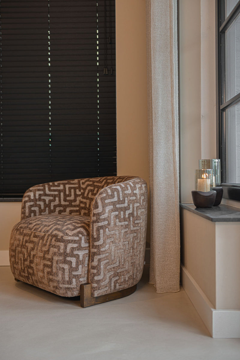 Lounge Stuhl Hannah von Richmond, Brown Labyrinth, fire retardant