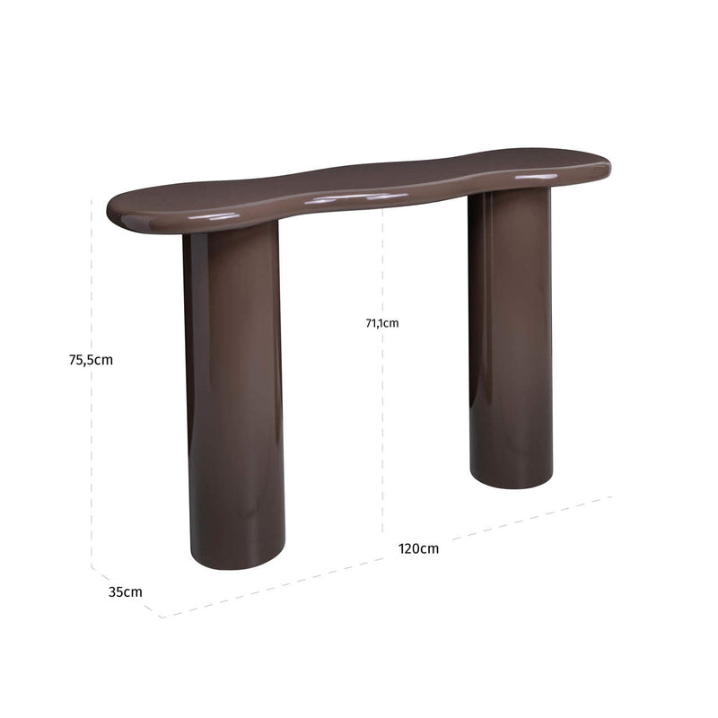 Konsole Cordelia Chestnut – Design-Konsolentisch mit Hochglanz-Optik