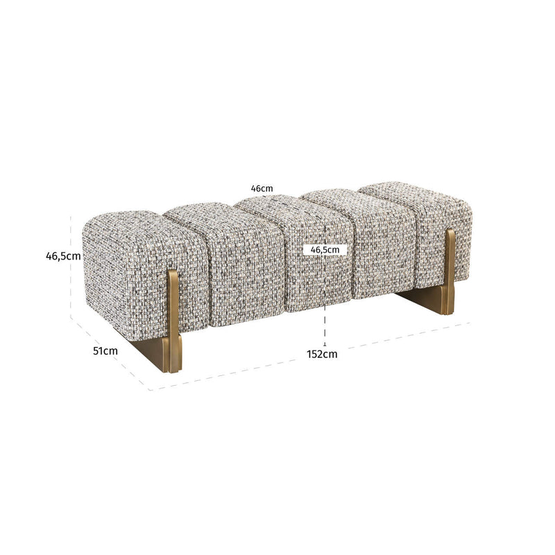 Richmond Bank Caleo Cobblestone – Polstersitzbank mit Steppmuster
