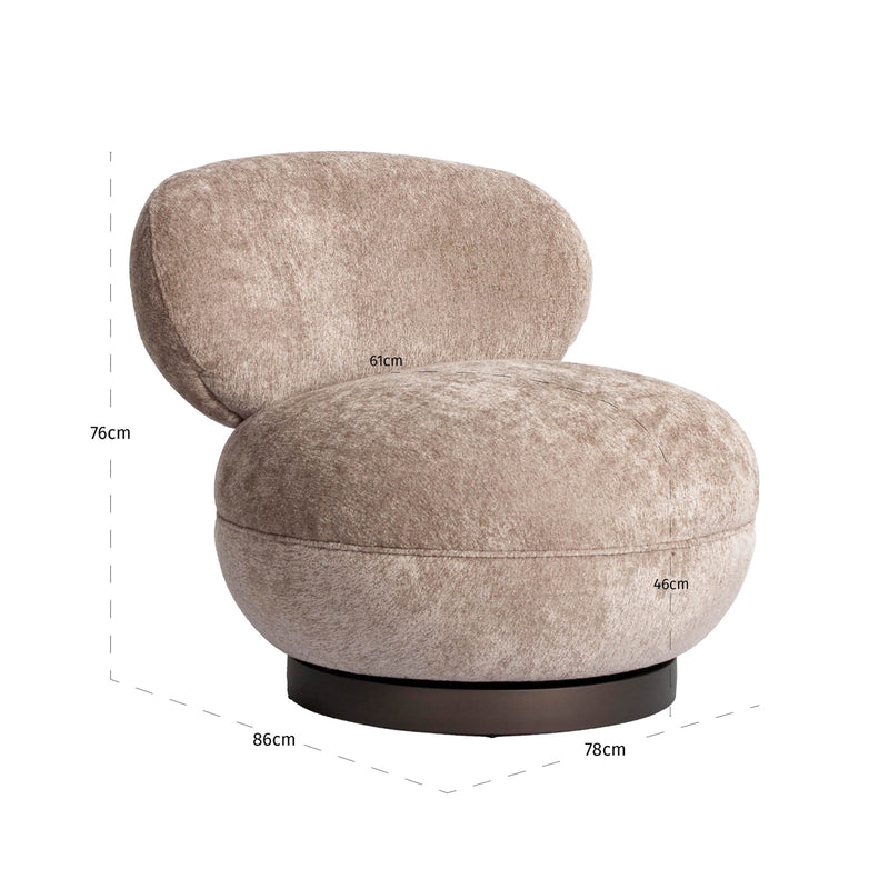 Loungesessel Jace Sand mit Drehfunktion – Richmond Lounge Stuhl