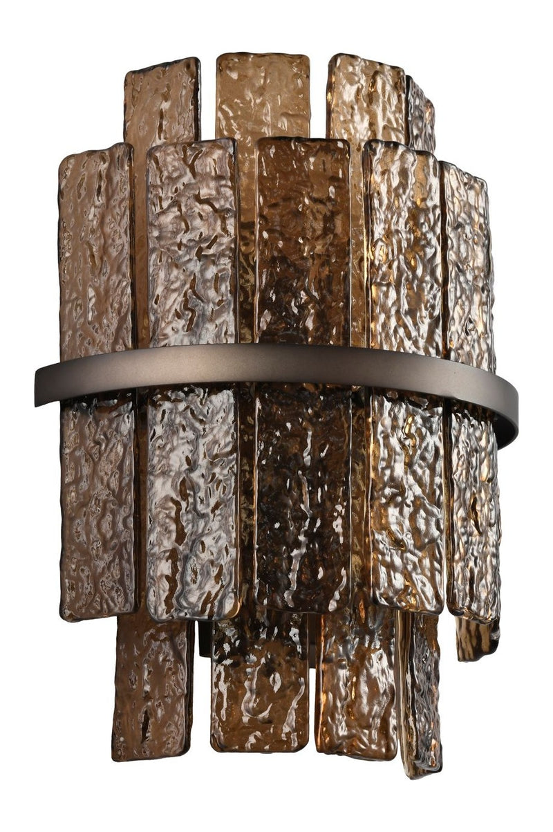 Wandlampe Lumy braun – Richmond Wandleuchte mit Strukturglas