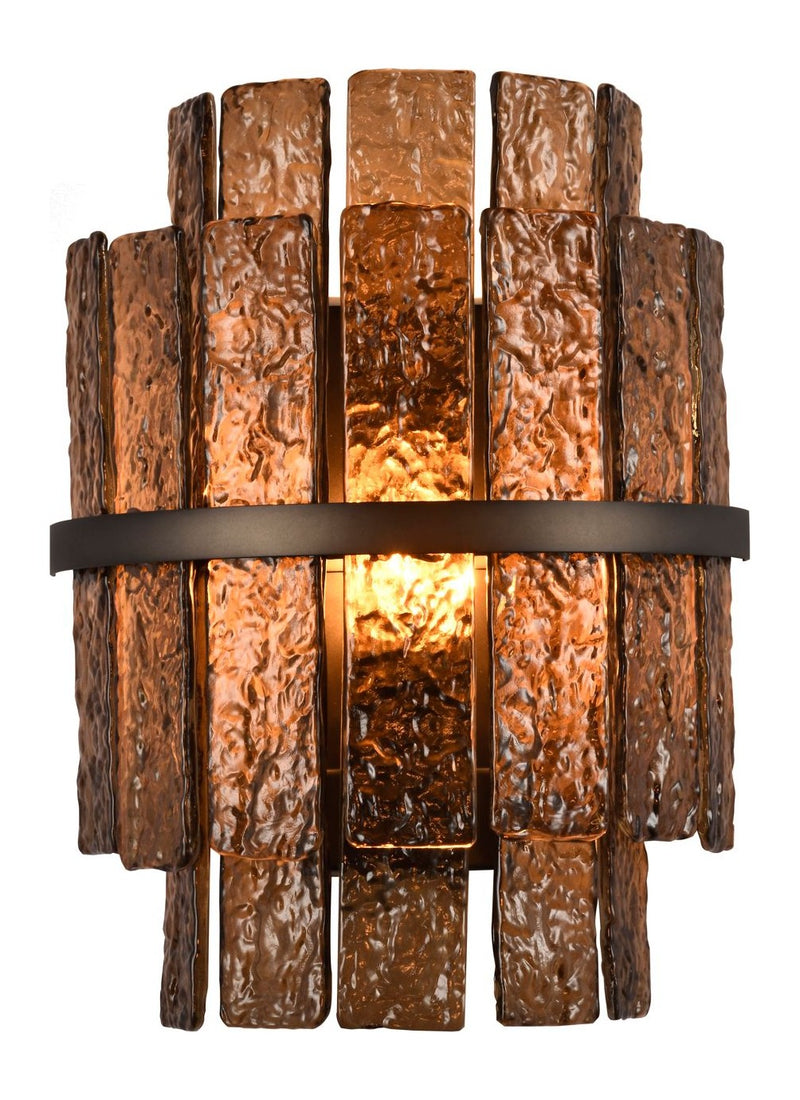 Wandlampe Lumy braun – Richmond Wandleuchte mit Strukturglas